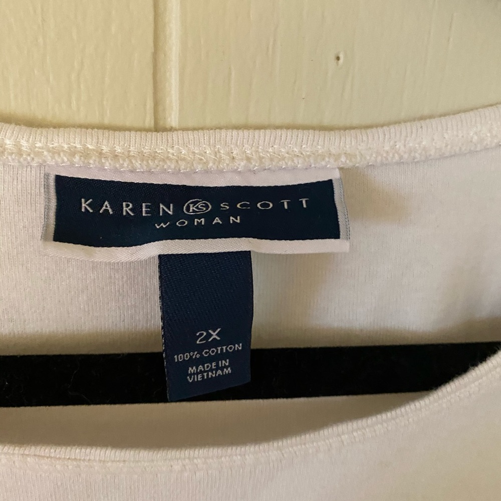 Karen ScottSparkly long sleeve top, plus size